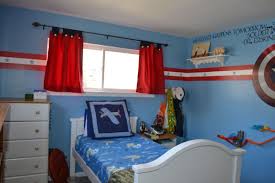 Captain America Bedroom Blue Walls With Red And White Stripe In The Middle White Stripe Has Blue Stars Spaced Ev Home Decor Super Hero Bedroom Decor Boy Room