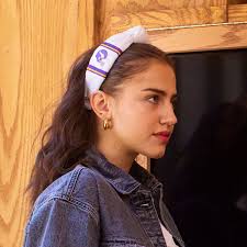 MINNESOTA VIKINGS LELE SADOUGHI X NFL IVORY EMBROIDERED KNOTTED HEADBAND