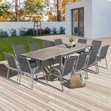 La livraison est gratuite ! Table De Jardin Extensible Avec Rallonge Et 12 Chaises Empilables Id Market