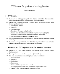 sample graduate school resume templates