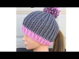 Youtube Crochet Ponytail Hat Pattern Crochet Hats Crochet Hat Pattern