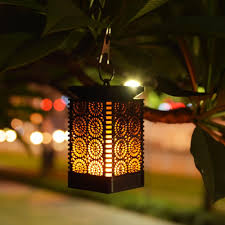2 Pack Led Waterproof Flame Hanging Solar Lantern For Tablescape Loftek