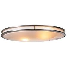 Monument 2 Light 32 Watt T9 Brushed Nickel Oval Flushmount Ceiling Lights Overhead Kitchen Lighting Ceiling Fixtures