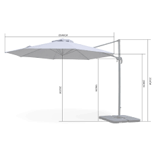 Découvrez notre produit högön parasol déporté, blanc. Parasol Deporte Rond Biscarosse 350cm Taupe Excentre Inclinable Rotatif A 360