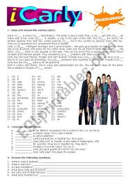 It's like the trivia that plays before the movie starts at the theater, but waaaaaaay longer. Icarly Esl Worksheet By Cris M