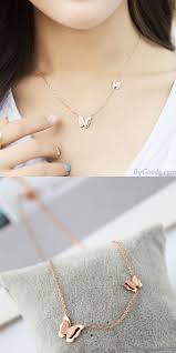 Cute Rose Gold Doublue Butterfly Pendant Animal Necklace Only 15 99 Bygoods Com Stylish Jewelry Fashion Necklace Diy Fashion Jewelry
