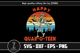 Download Happy Quaroteen Drunk Skeleton Halloween Graphic By Zemira Creative Fabrica SVG Cut Files