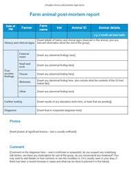 These examples are extracted from open source projects. Farm Animal Post Mortem Report Template Ahdb
