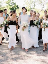 Black And White Bridesmaid Dresses Long An Intimate Chicago Wedding For 300 People Black Bridesmaid Dresses White Bridesmaid Dresses Bridesmaid Dresses