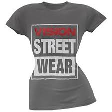 amazon com vision street wear logo juniors t shirt