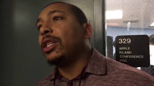 Hazel Park coach Brandon Barrett reacts to win over West Bloomfield
