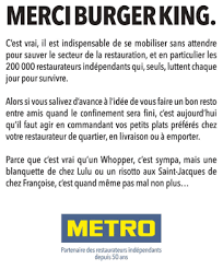 Metro France Soutient La Restauration Francaise Restauration21