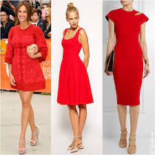 Use a chunky heel for a red sheath dress, and consider black pumps with classic designs. What Color Shoes To Wear With Red Dress Red Dress Accessories Red Dresses Classy Red Dress Outfit
