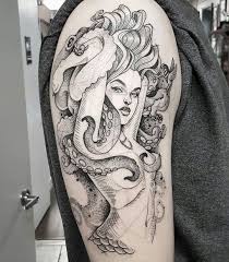 Black And White Mermaid Sleeve Tattoo Gefallt 8 958 Mal 54 Kommentare Teresa Sharpe Teresasharpeart Auf Instagram Asteria Titan Goddess Of Noc Mermaid Tattoos Tattoos Mermaid Sleeve Tattoos