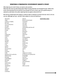 Ing indicative information about text content, in particular. Writing A Thematic Statement About A Text