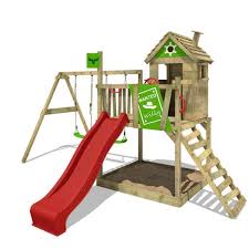 Comment entretenir votre portique en bois ? Fatmoose Aire De Jeux Portique Bois Rockyranch Avec Balancoire Et Toboggan Rouge Cabane Enfant Exterieur Avec Bac A Sable Cdiscount Jeux Jouets