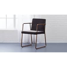 Rouka Brass Frame Dining Chair Cb2