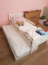 Kids Bed Frame Ikea Bed Customised Pull Out Furniture Home Living Furniture Bed Frames Mattresses On Carousell