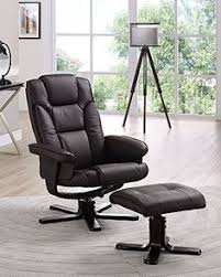 Executive Recliner Chair With Matching Foot Stool Made With Bonded Leather Massagestoel Huis