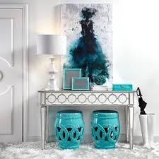 Turquoise Gray Decor Home Decor Mirrored Console Table