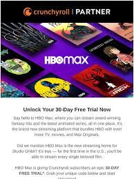 Even better was that the hbo max free trial gifted users a whole week of access at absolutely zero charge. Crunchyroll Store Grab This Epic 30 Day Free Trial From Hbo Max Milled
