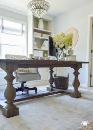 Hide Computer Cords When Your Desk Is In The Center Of The Room Kelley Nan Dining Room Office Home Office Space Home Office Decor