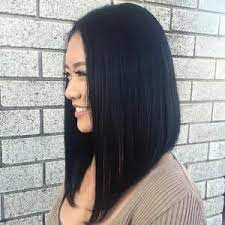 Straight Angled Lob Long Bob Haircut By Kenya Angled Bob Hairstyles Hair Styles Long Bob Hairstyles
