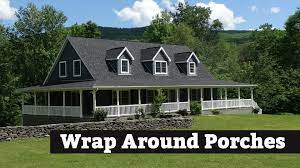 The new porch extends the length of the front of the house, makes a neat mitered corner, and then runs along the side of the house, where a rickety side porch once stood. Beautiful Wrap Around Porch Kintner Modular Homes