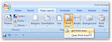 On the page layout tab of the ribbon, in the page setup group, choose print area→set print area. Print Only Selected Areas Of A Spreadsheet In Excel 2007 2010