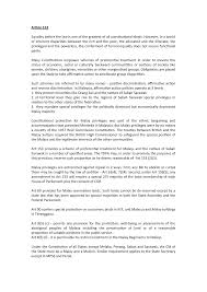 Article 153 in the malaysian constitution goes into the malaysian history books as one of the contentious articles. Consti Ii Law Law224 Uitm Studocu