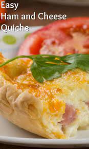 Easy Ham And Cheese Quiche Recipe Ham And Cheese Quiche Cheese Quiche Breakfast Recipes Easy