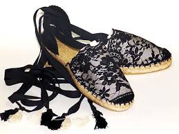 lace up flat espadrilles with black lace trim beige canvas spanish traditional espadrilles organic cotton alpargatas made in spain espadrilles flat espadrilles black lace pinterest
