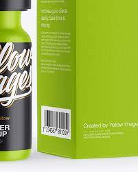 Download Matte Dropper Bottle With Paper Box Mockup In Bottle Mockups On Yellow Images Object Mockups