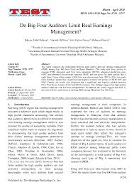 Bdo is the world's fifth largest network of professional firms providing audit and also extend its services to companies in malaysia. Pdf Do Big Four Auditors Limit Real Earnings Management Maheran Zakaria Academia Edu