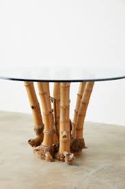 Functionality of glass top dining tables the primary function of any dining table, including these, is for sitting down and enjoying a meal. Organic Modern Bamboo Root Glass Top Dining Table For Sale At 1stdibs