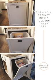 Many under cabinet trash can comes with a rim that holds the bag in place. Turning A Cabinet Into A Pull Out Trash Can