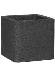Pflanztopf geli ravenna kunststoff 50x50x42,5 cm anthrazit. Pflanzkubel Kubus Stone By Geli