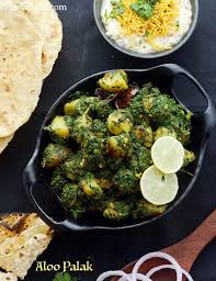 Aloo Palak Recipe Punjabi Style Aloo Palak Sabzi Aloo Palak Sukhi Sabzi Recipe Aloo Palak Recipe Indian Food Recipes Vegetarian Aloo Recipes