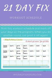 21 day fix workout schedule my crazy