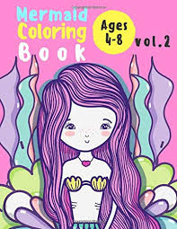 (fantasy coloring books for adults) 1,487 Mermaid Coloring Book Vol 2 A Fantasy Adorable And Various Cute Unique Design Of Coloring Book Perfectly For Girls And Kids Ages 4 8 For Relaxation And Practice Skill Little Mermaid Amazon Co Uk The