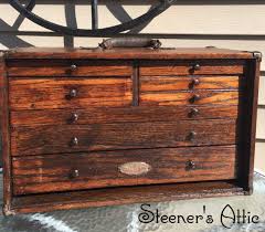 Refinished Vintage Craftsman Wooden Tool Machinist Box Vintage Craftsman Craftsman Style Wood Boxes