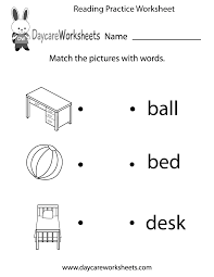 free printable reading practice worksheet for preschool