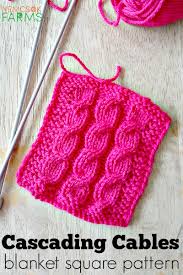Afghan cable knit pattern crochet, carving, patterns. Cascading Cables Blanket Square Pattern Nemcsok Farms