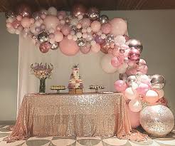 Bridal Shower Glam Balloon Garland Decoration Love The Different Shades Of Pink And Add Some Metallic Pink Gold Birthday Party Rose Gold Party Wedding Balloons