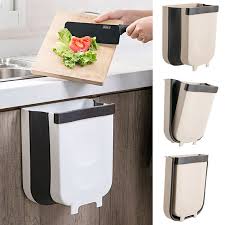The unfinished cabinet surface is ready for a coat of paint or stain. Buy Online 9l Wall Mounted Folding Waste Bin Kitchen Cabinet Door Hanging Trash Bin Car Garbage Trash Can For Bathroom Toilet Waste Storage Alitools