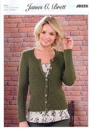 Knitting pattern for a beautiful basketweave cable cardigan with cable edge. Ladies Cardigan Jb226 Knitting Pattern James C Brett Aran