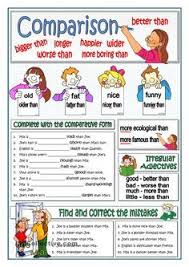 Basic Comparison English Grammar Worksheets Comparative Adjectives English Grammar