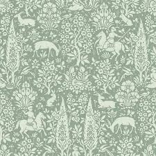 Incredible design, vibrant colors & a high definition finish. Woodland Floral Wallpaper Sage Green Flowers Wildlife Animal Floral Deer Crown Ebay
