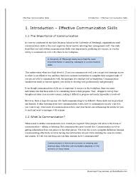 Communication in the workplace isn't just about how well you work with others. Effective Communication Docsity