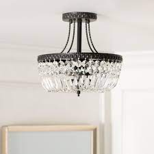 James moder contemporary 22 wide silver crystal chandelier. Kelly Clarkson Home Jarrett 3 Light 11 8 Chandelier Style Bowl Semi Flush Mount Reviews Wayfair